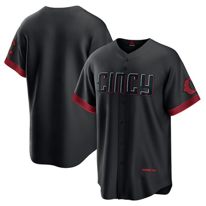 Cincinnati Reds Black MIKSHPS City Connect Replica Jersey