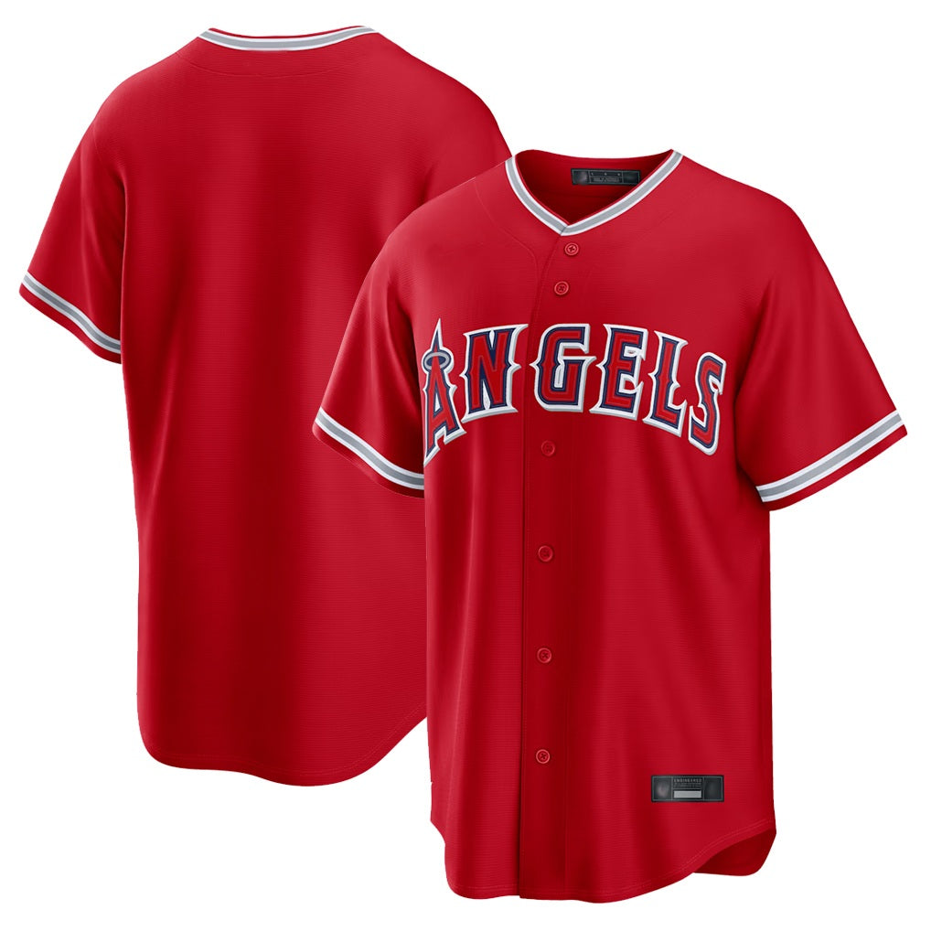 Los Angeles Angels Blank Player Red MIKSHPS Home Game Stitched Jerseys