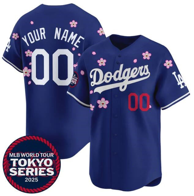 Custom Los Angeles Dodgers Active Player Royal MIKSHPS 2025 Tokyo Series Limited Stitched Jersey