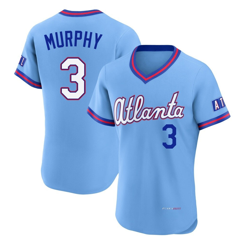 Atlanta Braves #3 Dale Murphy Player Powder Blue MIKSHPS 2026 City Connect T-shirt Limited Elite Home Game Stitched Jerseys