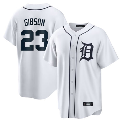 Detroit Tigers #23 Kirk Gibson Player White MIKSHPS Home Game Stitched Jerseys