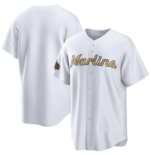 Miami Marlins Blank White MIKSHPS 2022 All-Star Cool Base Stitched Jersey