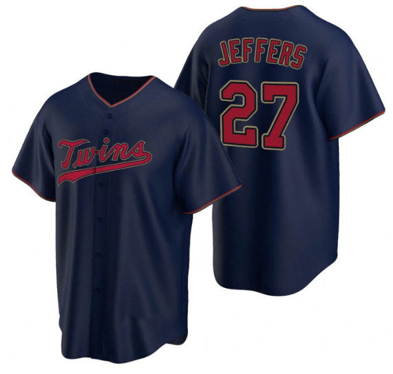 Minnesota Twins #27 Ryan Jeffers Navy MIKSHPS Cool Base Stitched Jersey