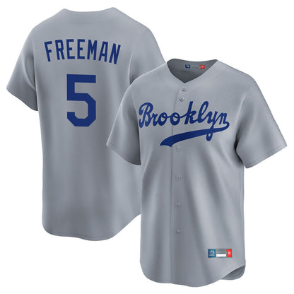 Los Angeles Dodgers #5 Freddie Freeman Player Gray MIKSHPS Game Limited Home Stitched Jerseys