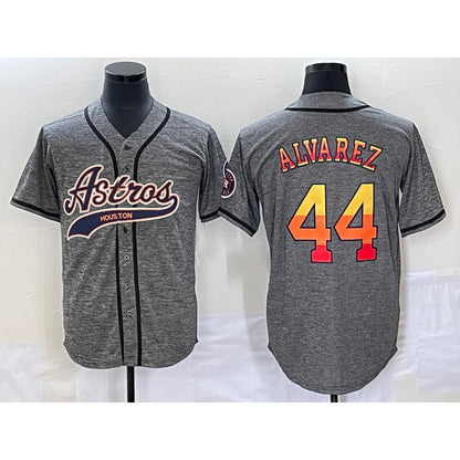 Houston Astros #44 Yordan Alvarez Grey MIKSHPS Gridiron Cool Base Stitched Jersey