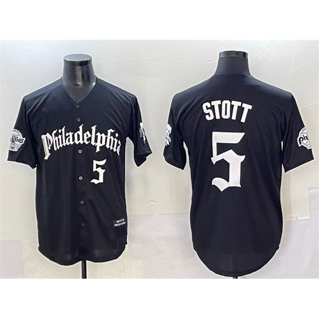 Philadelphia Phillies #5 Bryson Stott Black MIKSHPS Gothic Vapor Limited Stitched Jersey