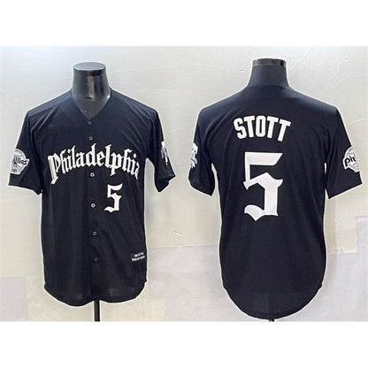 Philadelphia Phillies #5 Bryson Stott Black MIKSHPS Gothic Vapor Limited Stitched Jersey