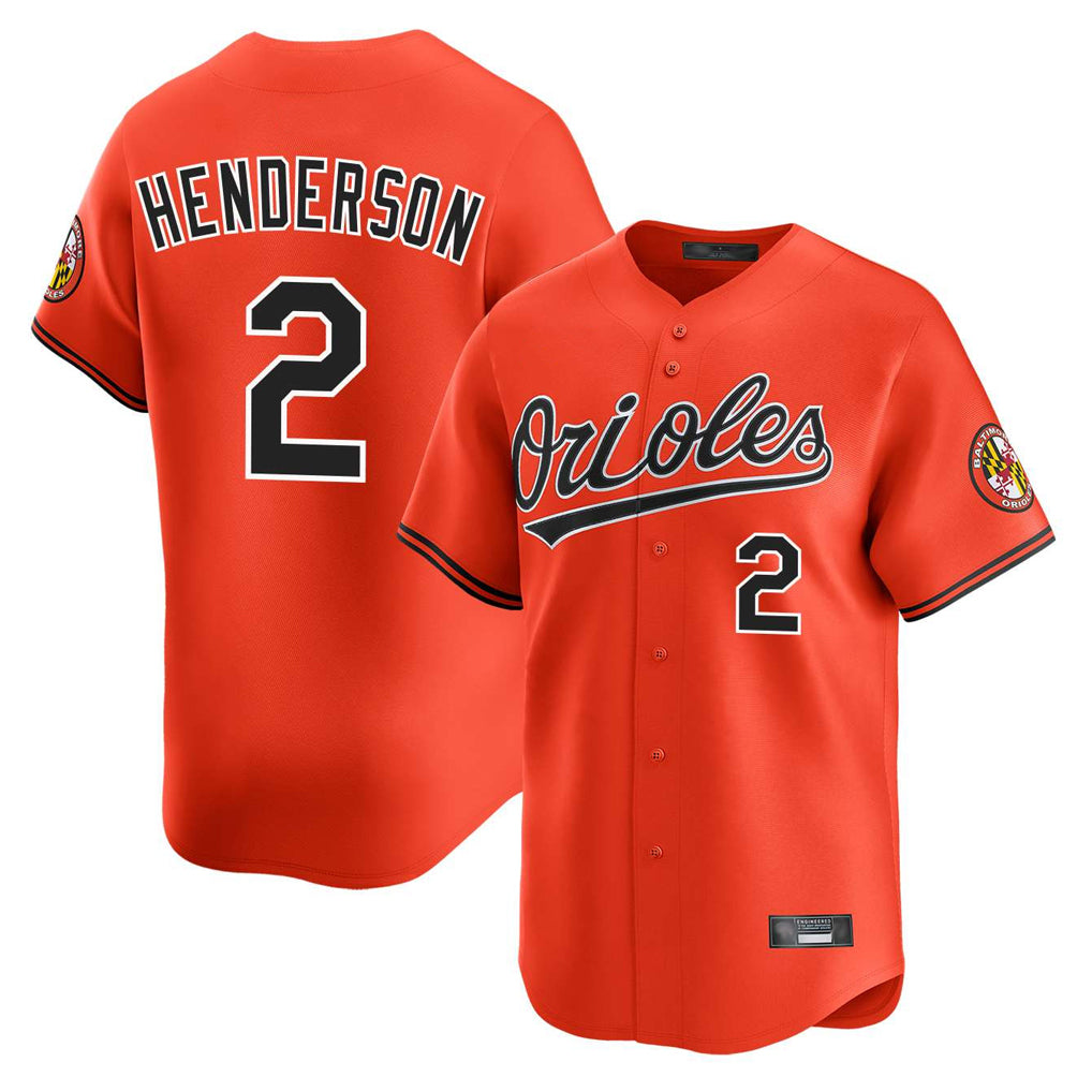 Baltimore Orioles #2 Gunnar Henderson Player Orange MIKSHPS Limited Home Game Stitched Jerseys