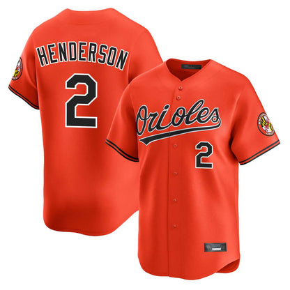 Baltimore Orioles #2 Gunnar Henderson Player Orange MIKSHPS Limited Home Game Stitched Jerseys