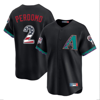 Arizona Diamondbacks #2 Geraldo Perdomo Player Black MIKSHPS USA 250 Fourth of July Home Game Stitched Jerseys