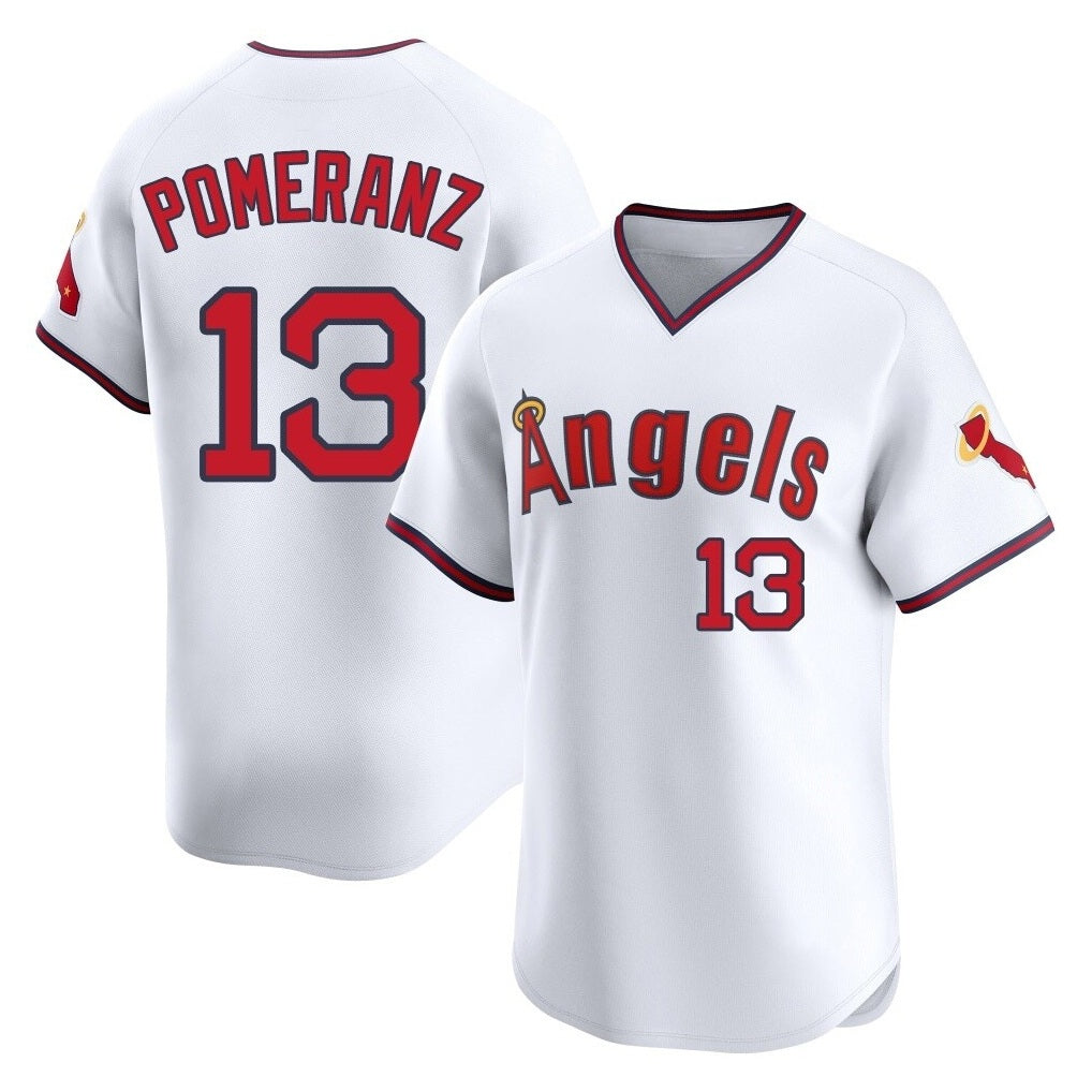 Los Angeles Angels #13 Drew Pomeranz Player White MIKSHPS T-shirt Home Limited Stitched Jerseys