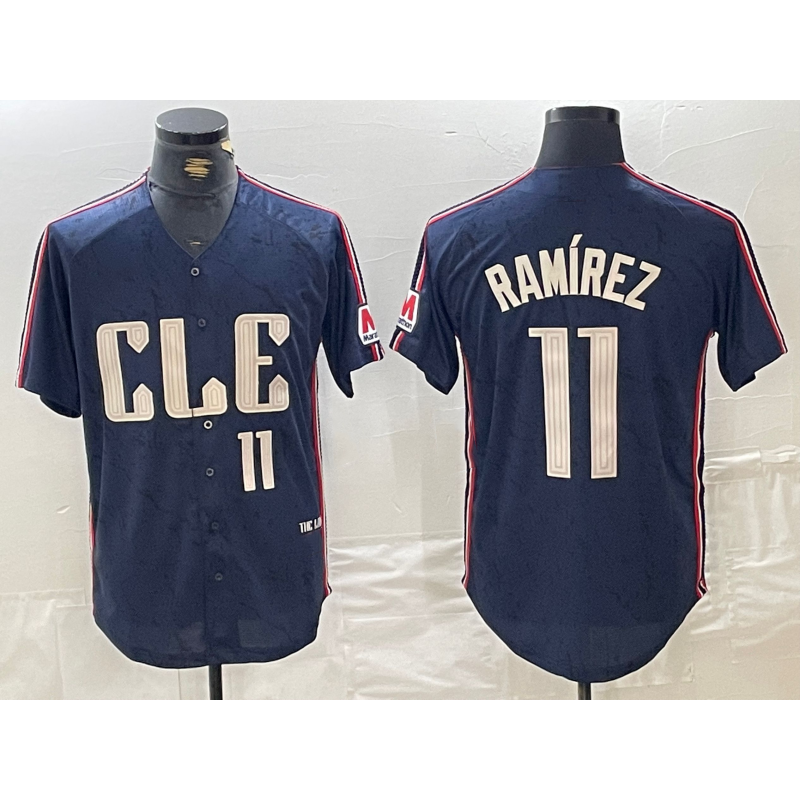 Cleveland Guardians #11 Jose Ramirez Number Navy MIKSHPS 2024 City Connect Limited Stitched Jersey