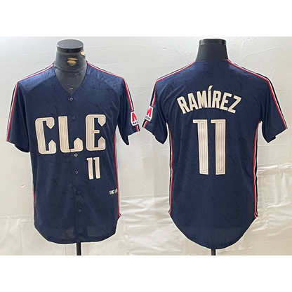 Cleveland Guardians #11 Jose Ramirez Number Navy MIKSHPS 2024 City Connect Limited Stitched Jersey