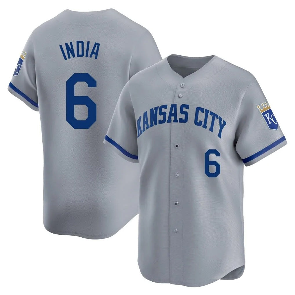 Kansas City Royals #6 Jonathan India Player Gray MIKSHPS Limited Home Stitched Jerseys