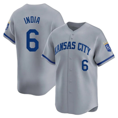 Kansas City Royals #6 Jonathan India Player Gray MIKSHPS Limited Home Stitched Jerseys