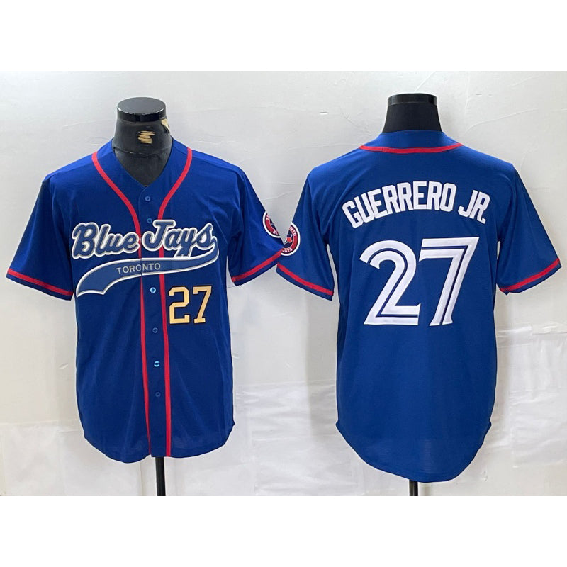 Toronto Blue Jays #27 Vladimir Guerrero Jr Blue MIKSHPS Cool Base Stitched Jerseys