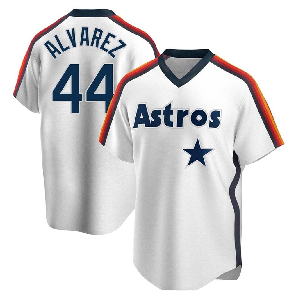 Houston Astros #44 Yordan Alvarez Player White MIKSHPS Cooperstown Collection T-shirt Stitched Jerseys