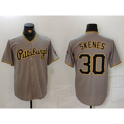 Pittsburgh Pirates #30 Paul Skenes Grey MIKSHPS Stitched Jersey