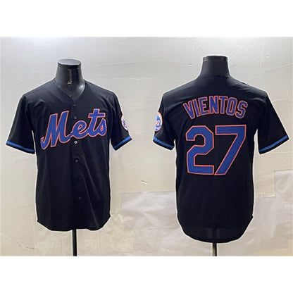 New York Mets #27 Mark Vientos Black MIKSHPS Cool Base Stitched Jersey