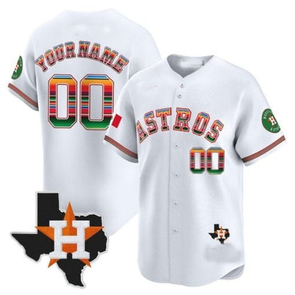 Custom Houston Astros Mexico Texas Patch Vapor Premier Limited Jersey ¨C White MIKSHPS