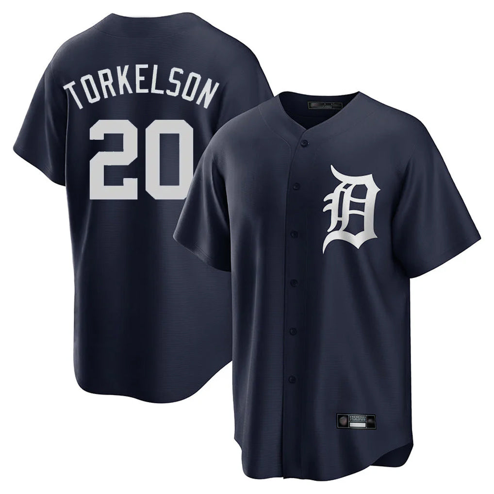 Detroit Tigers #20 Spencer Torkelson Player Navy MIKSHPS Game Home Stitched Jerseys