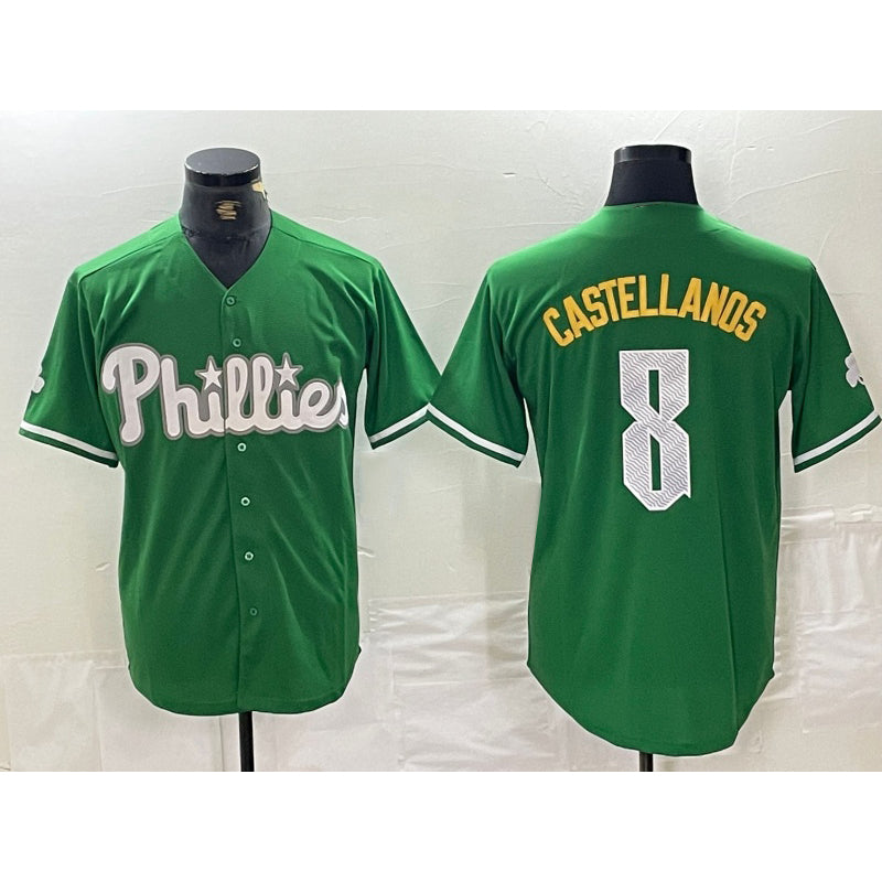 Philadelphia Phillies #8 Nick Castellanos Green MIKSHPS 2024 City Connect Stitched Jersey