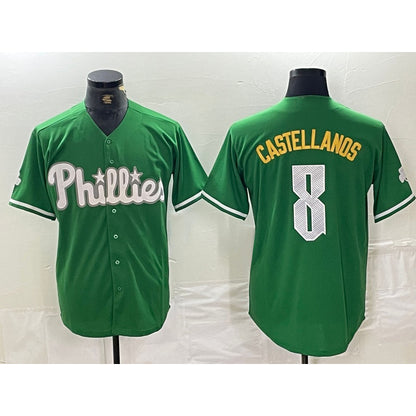 Philadelphia Phillies #8 Nick Castellanos Green MIKSHPS 2024 City Connect Stitched Jersey