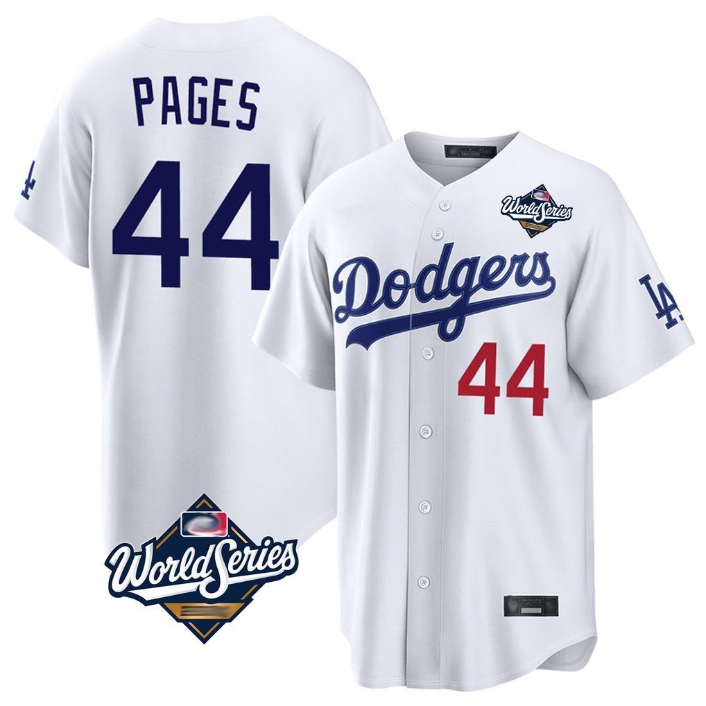 Los Angeles Dodgers #44 Andy Pages Player White MIKSHPS World Series Home Game Stitched Jerseys