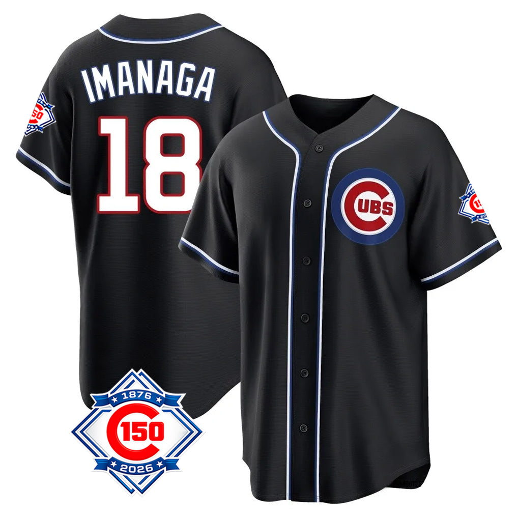 Chicago Cubs #18 Shota Imanaga Player Black MIKSHPS Fashion Out 150th Anniversary Game Stitched Jerseys