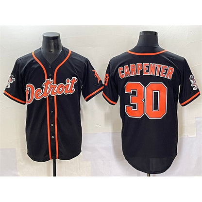 Detroit Tigers #30 Kerry Carpenter Black MIKSHPS With Patch Cool Base Stitched Jersey