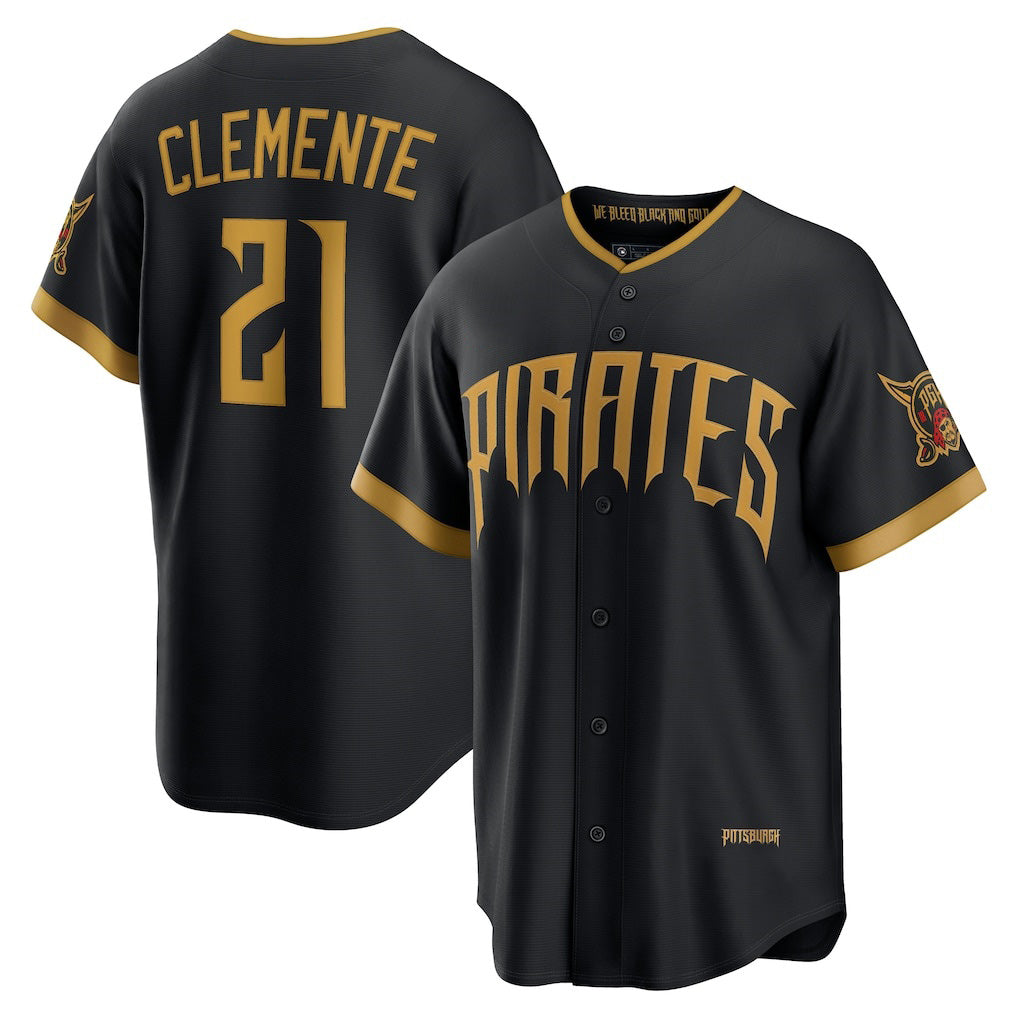 Pittsburgh Pirates #21 Roberto Clemente Black MIKSHPS 2026 City Connect Stadium Jersey