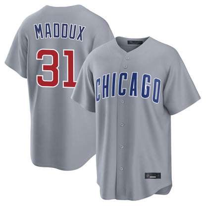 Chicago Cubs #31 Greg Maddux Player Gray MIKSHPS Home Game Stitched Jerseys