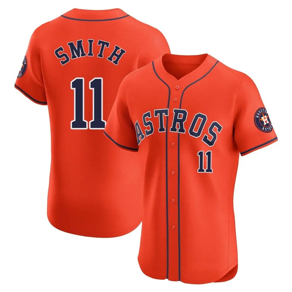 Houston Astros #11 Cam Smith Player Orange MIKSHPS Home Limited Elite Stitched Jerseys
