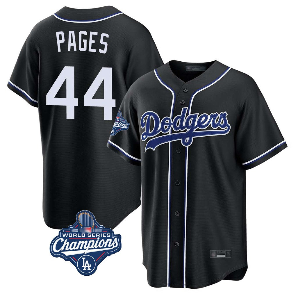 Los Angeles Dodgers #44 Andy Pages Player Black MIKSHPS World Series Meet Carbon Limited Home Stitched Jerseys