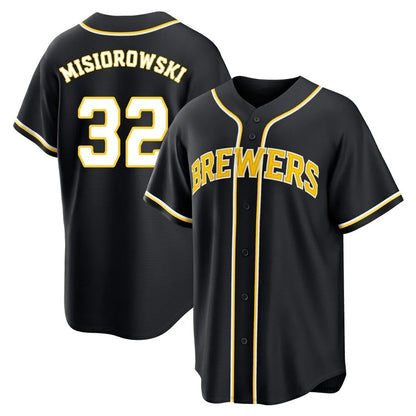 Milwaukee Brewers #32 Jacob Misiorowski Player Black MIKSHPS Fashion Out Home Game Stitched Jerseys