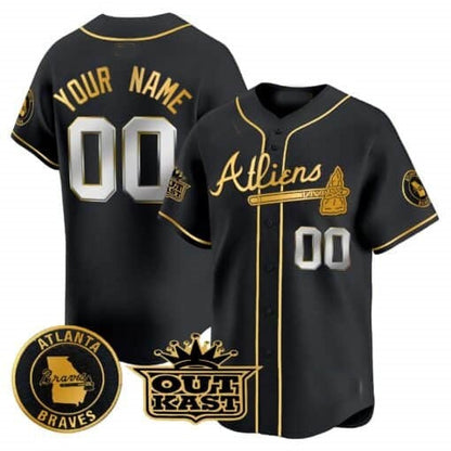 Custom Atlanta Braves Atliens Vapor Premier Limited Jersey ¨C Black MIKSHPS
