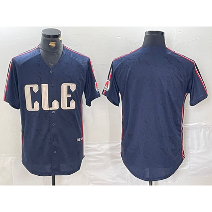 Cleveland Guardians Blank Navy MIKSHPS 2024 City Connect Limited Stitched Jersey
