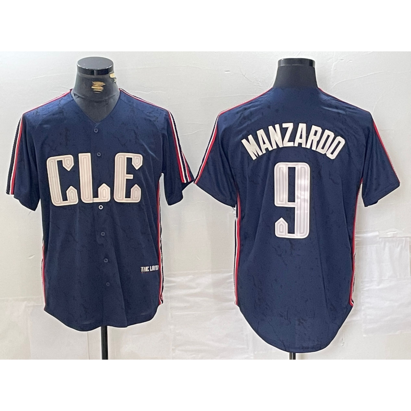 Cleveland Guardians #9 Kyle Manzardo Navy MIKSHPS 2024 City Connect Limited Stitched Jersey