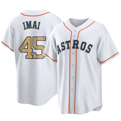 Houston Astros #45 Tatsuya Imai Player Gold MIKSHPS Collection Game Home Stitched Jerseys