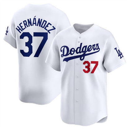 Los Angeles Dodgers #37 Teoscar Hernandez White MIKSHPS 2024 Home Limited Stitched Jersey