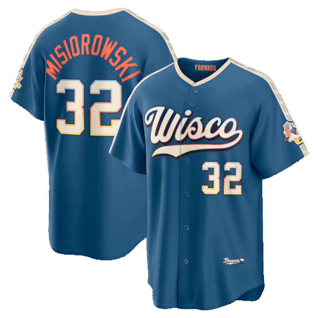 Milwaukee Brewers #32 Jacob Misiorowski Mineral Blue MIKSHPS 2026 City Connect Stadium Jersey