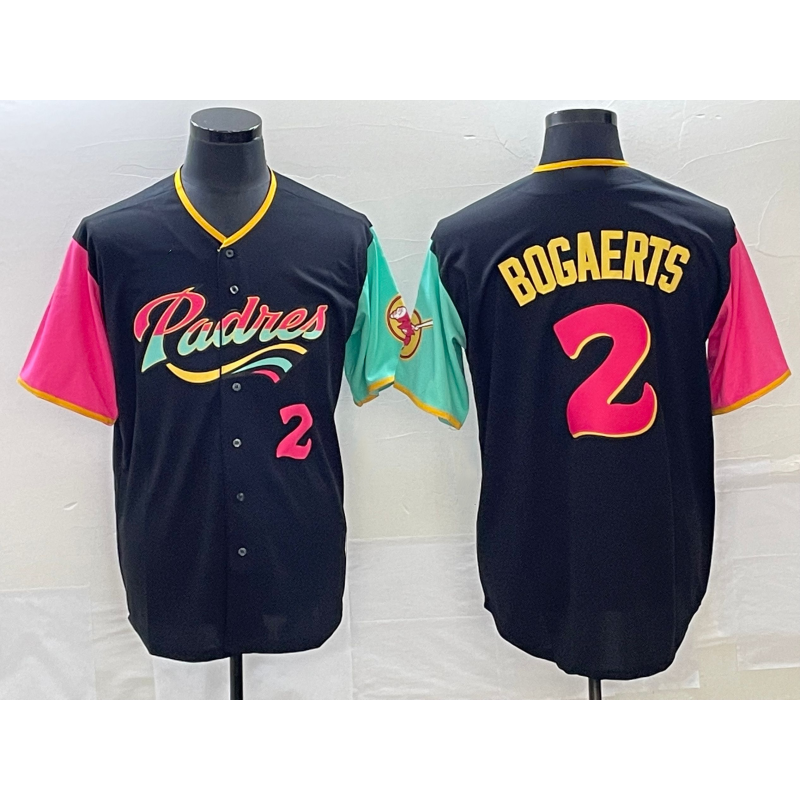 San Diego Padres #2 Xander Bogaerts Number 2022 Black MIKSHPS City Connect Cool Base Stitched Jersey