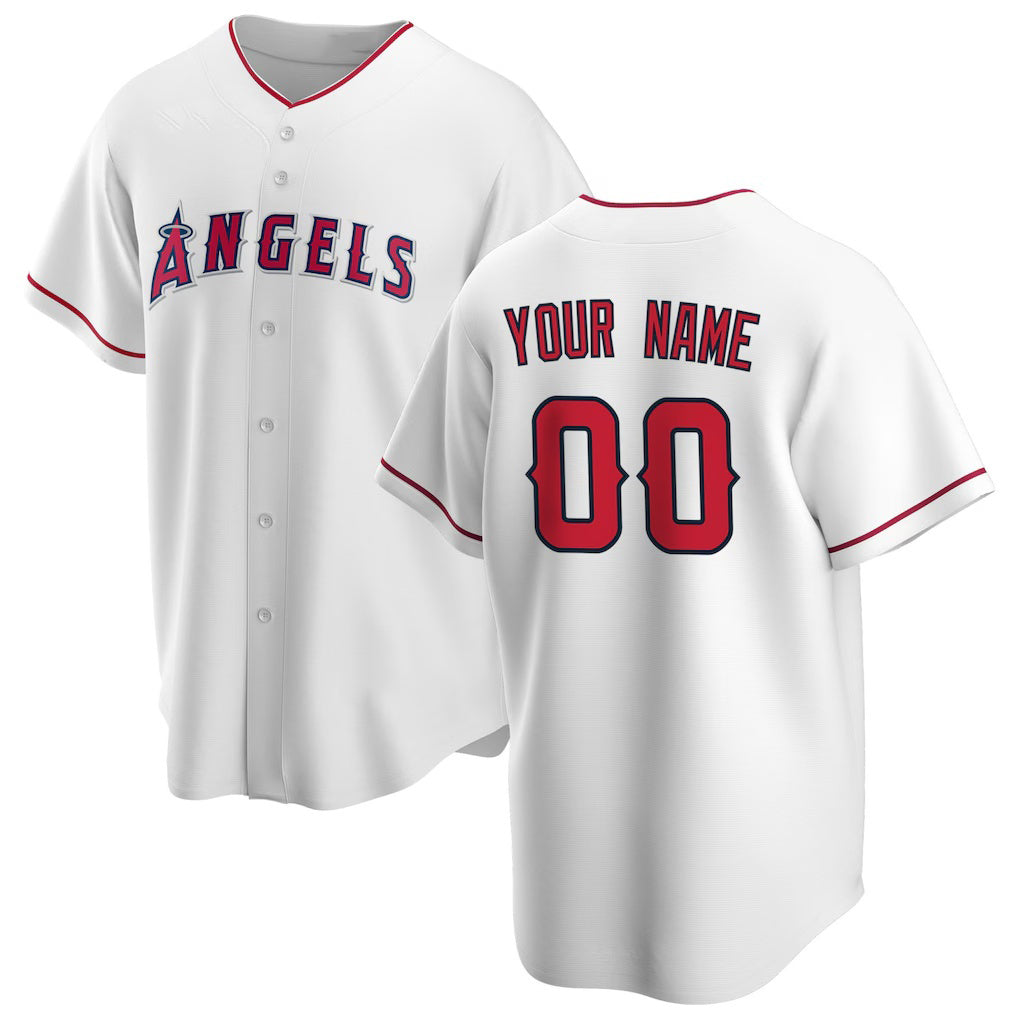 Custom Los Angeles Angels White MIKSHPS Home Replica Jersey