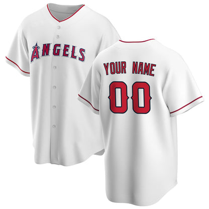 Custom Los Angeles Angels White MIKSHPS Home Replica Jersey