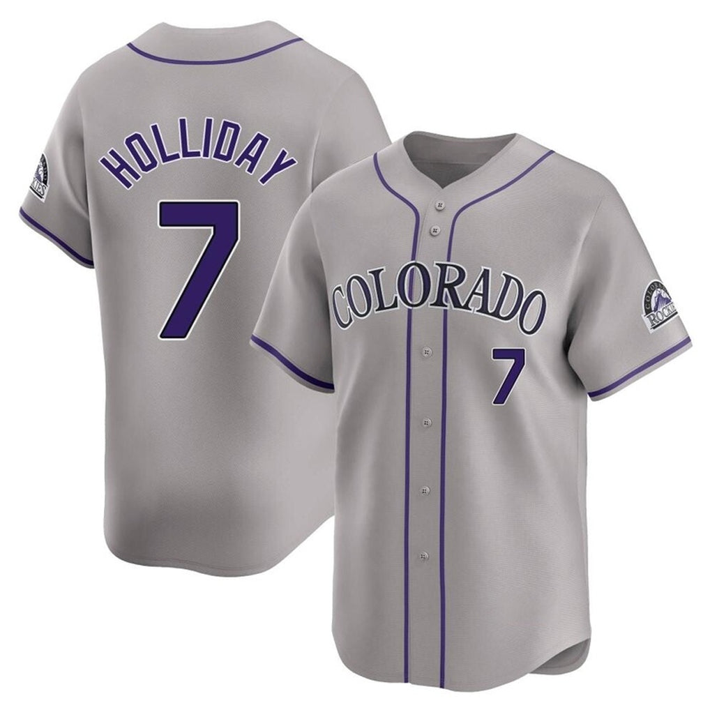 Colorado Rockies #7 Matt Holliday Player Gray MIKSHPS Limited Home Stitched Jerseys