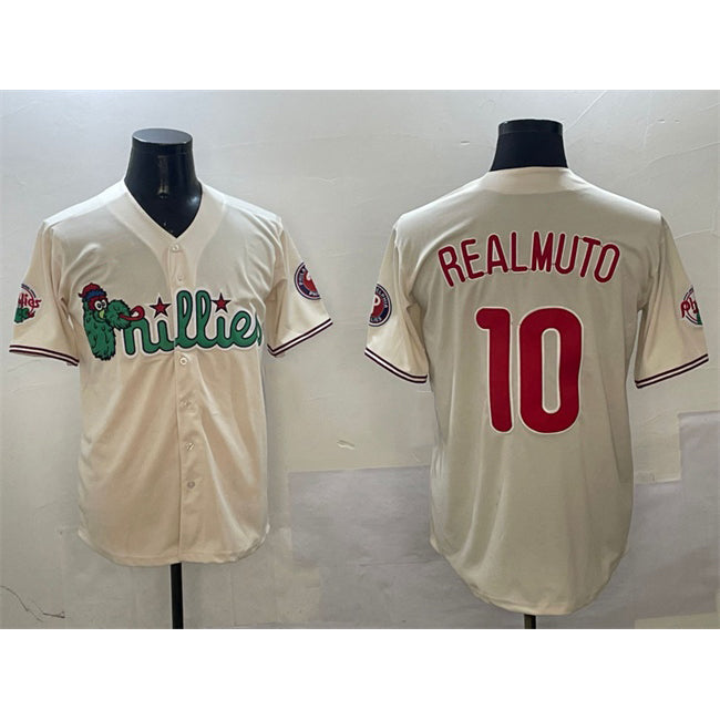 Philadelphia Phillies #10 J.T. Realmuto Cream MIKSHPS Phanatic Limited Stitched Jersey