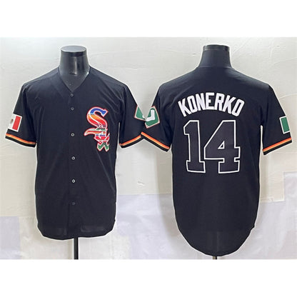 Chicago White Sox #14 Paul Konerko Black MIKSHPS Mexico Limited Stitched Jersey