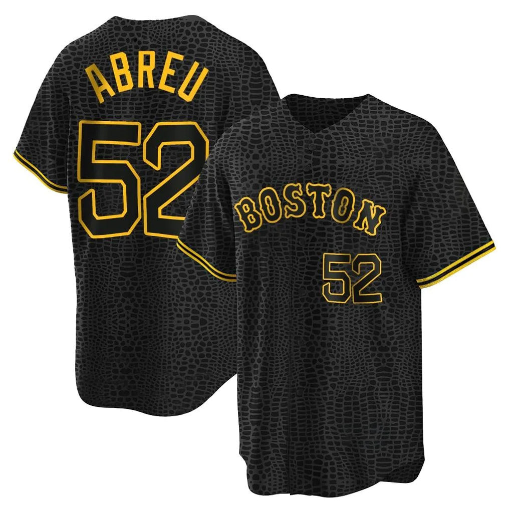 Boston Red Sox #52 Wilyer Abreu Player Black MIKSHPS Snake Skin City Home Game Stitched Jerseys
