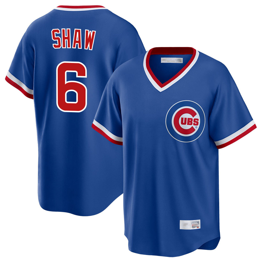 Chicago Cubs #6 Matt Shaw Player Royal MIKSHPS T-shirt Cooperstown Collection Limited Stitched Jerseys