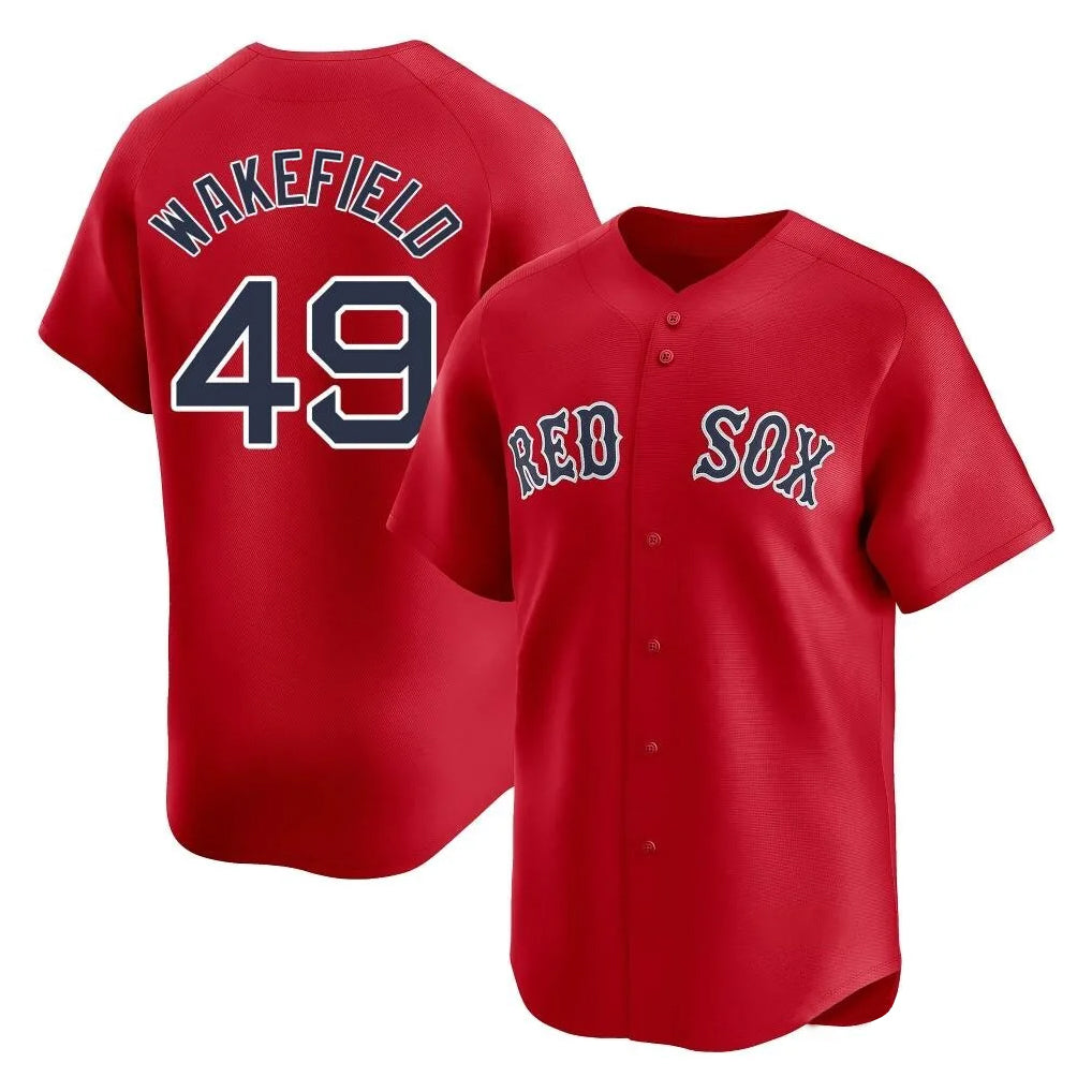 Boston Red Sox #49 Tim Wakefield Player Red MIKSHPS Limited Home Game Stitched Jerseys1